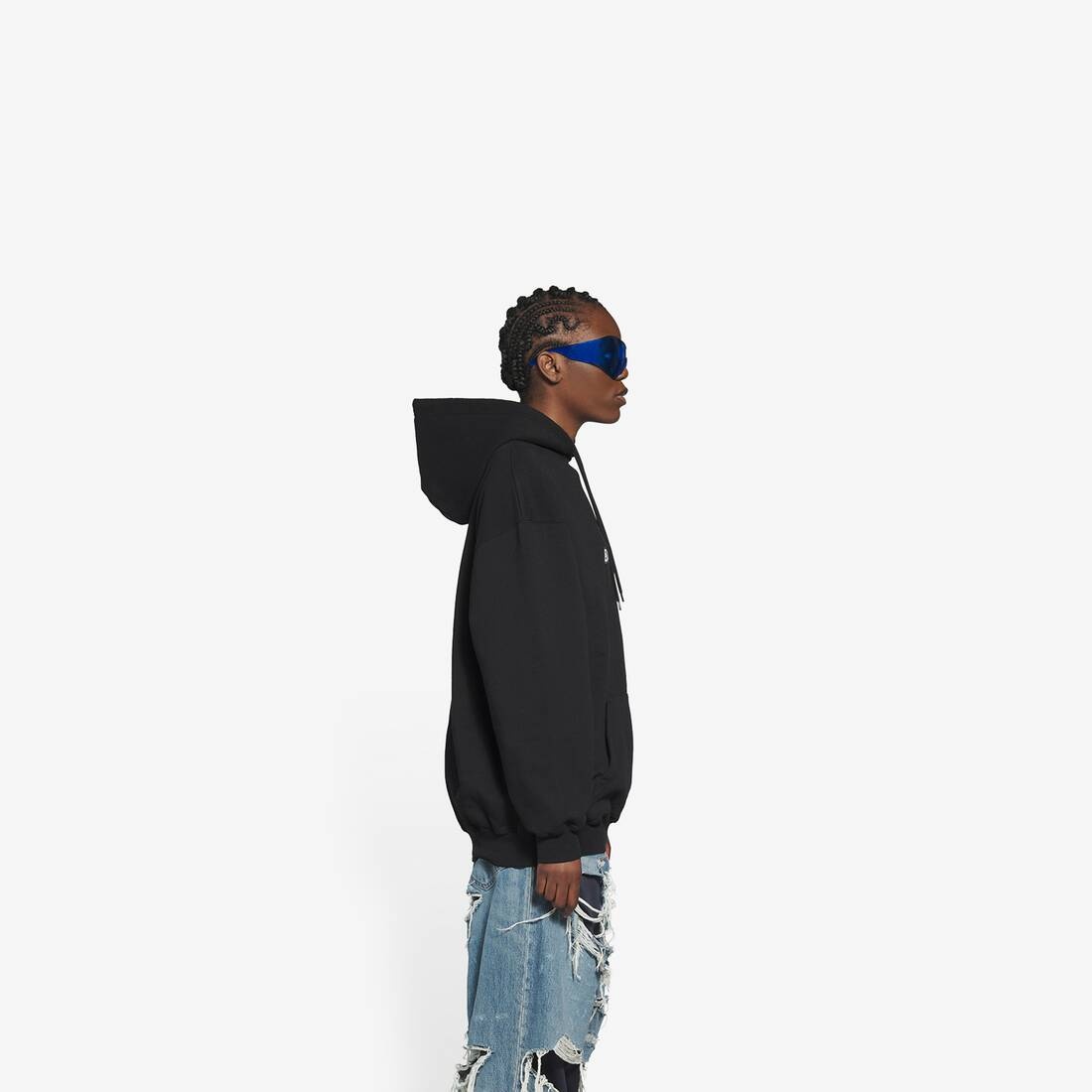 Women's Bb Pixel Medium Fit Hoodie in Black - 4