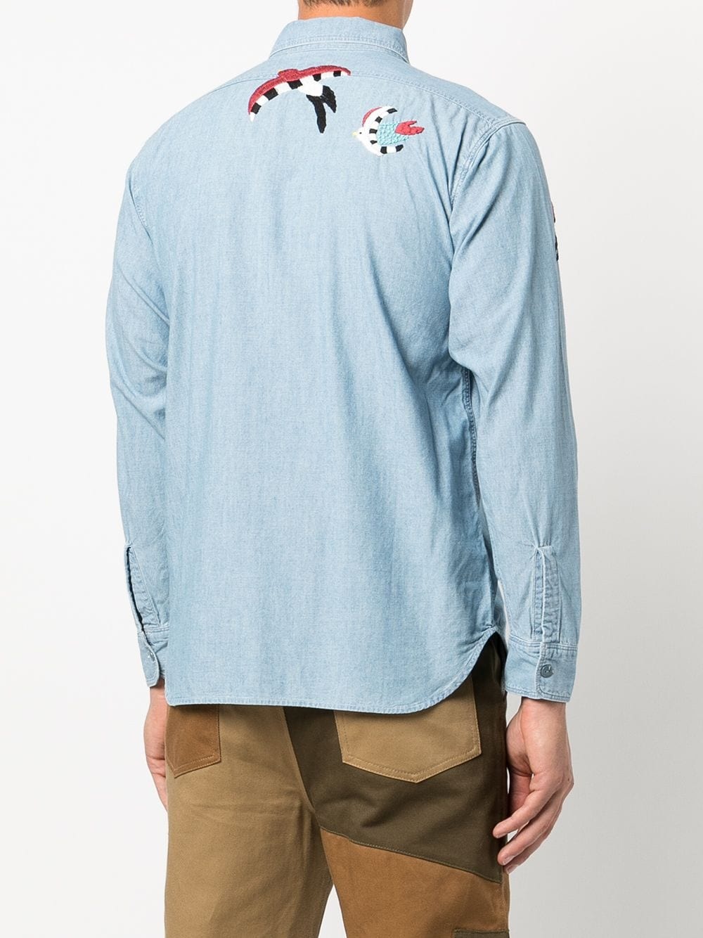 swallow-embroidered work shirt - 4