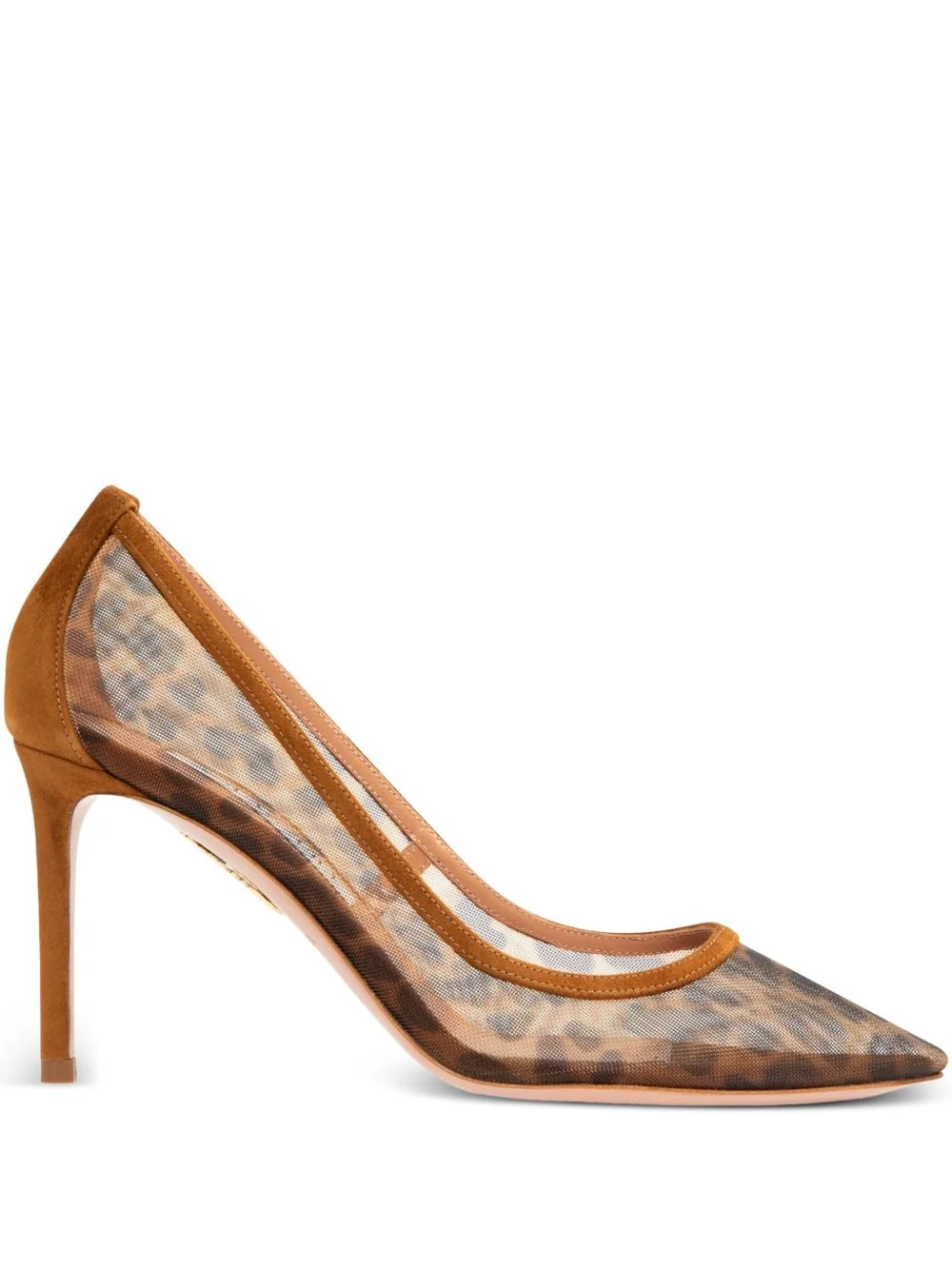 85mm leopard-print mesh pumps - 1