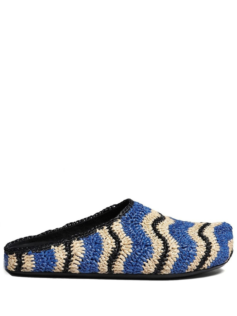 Marni + No Vacancy Inn Striped Woven Mules outlook
