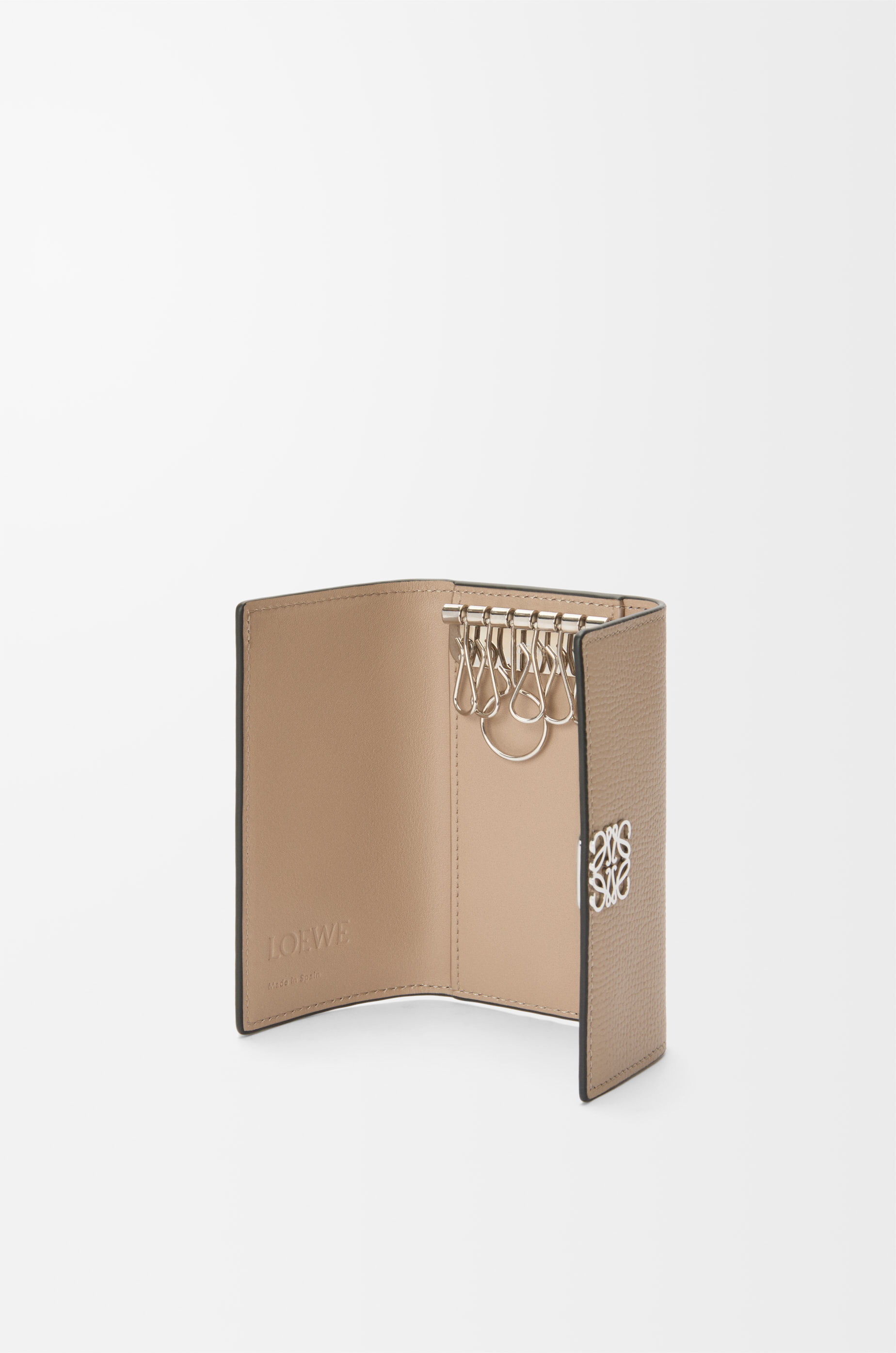 Anagram key case in pebble grained calfskin - 3