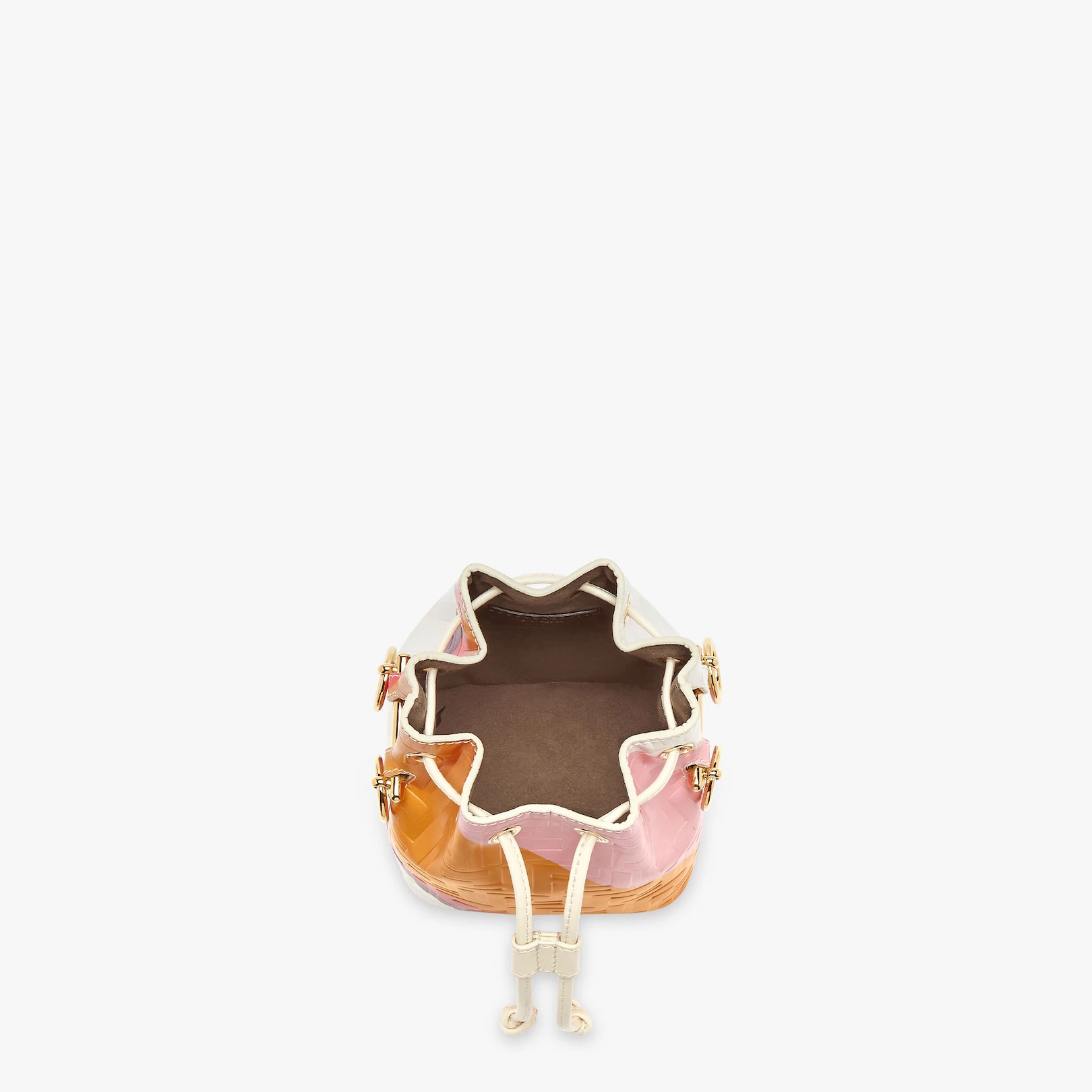 Small Mon Tresor bucket bag in soft nappa leather, with three-dimension texture FF motif and multico - 4