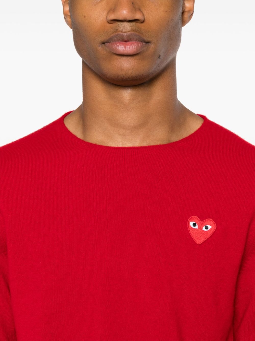 heart-patch wool jumper - 6