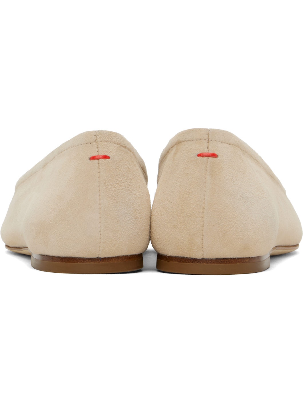 Beige Delfina Suede Ballerina Flats - 2