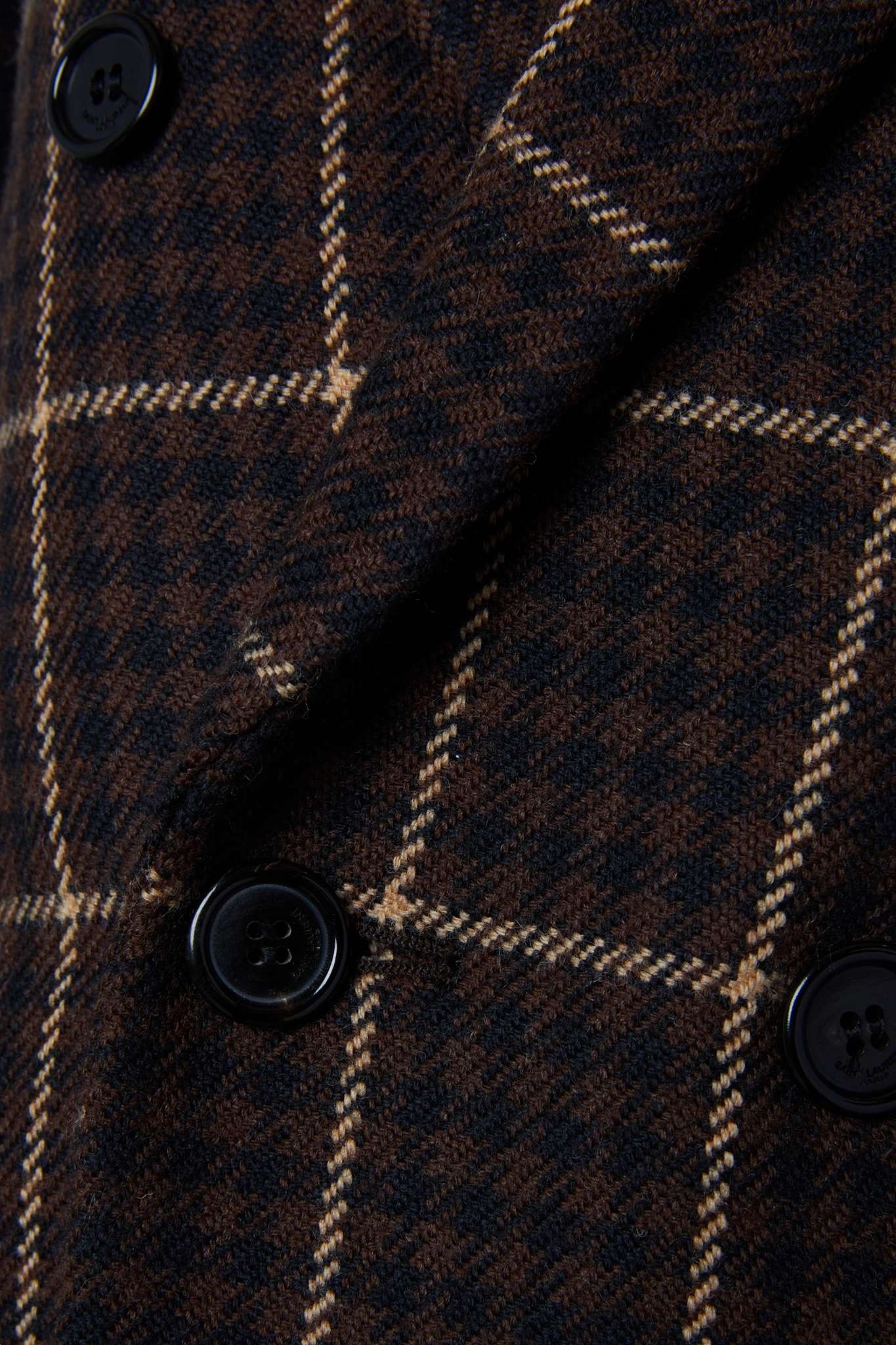 Double-breasted checked wool blazer - 6