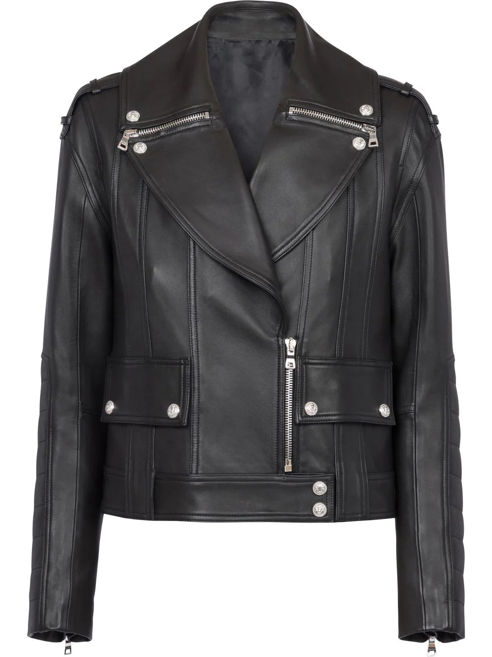 leather biker jacket - 1