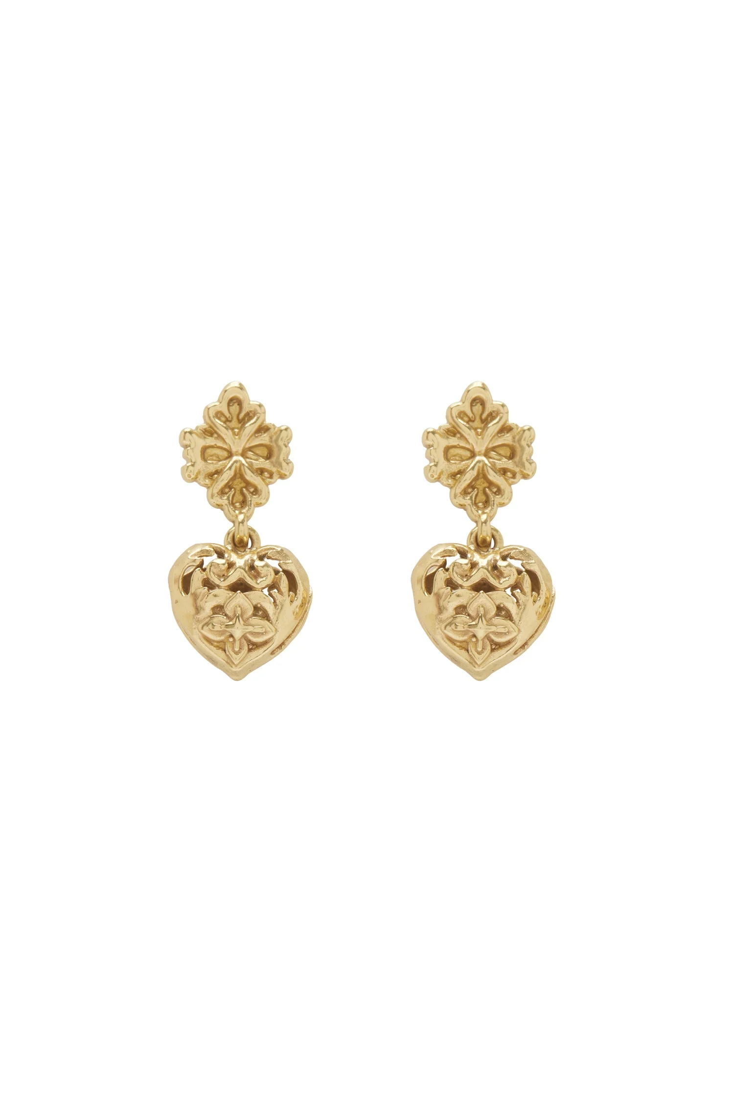 Django Filigree Heart Drop Earrings - 1