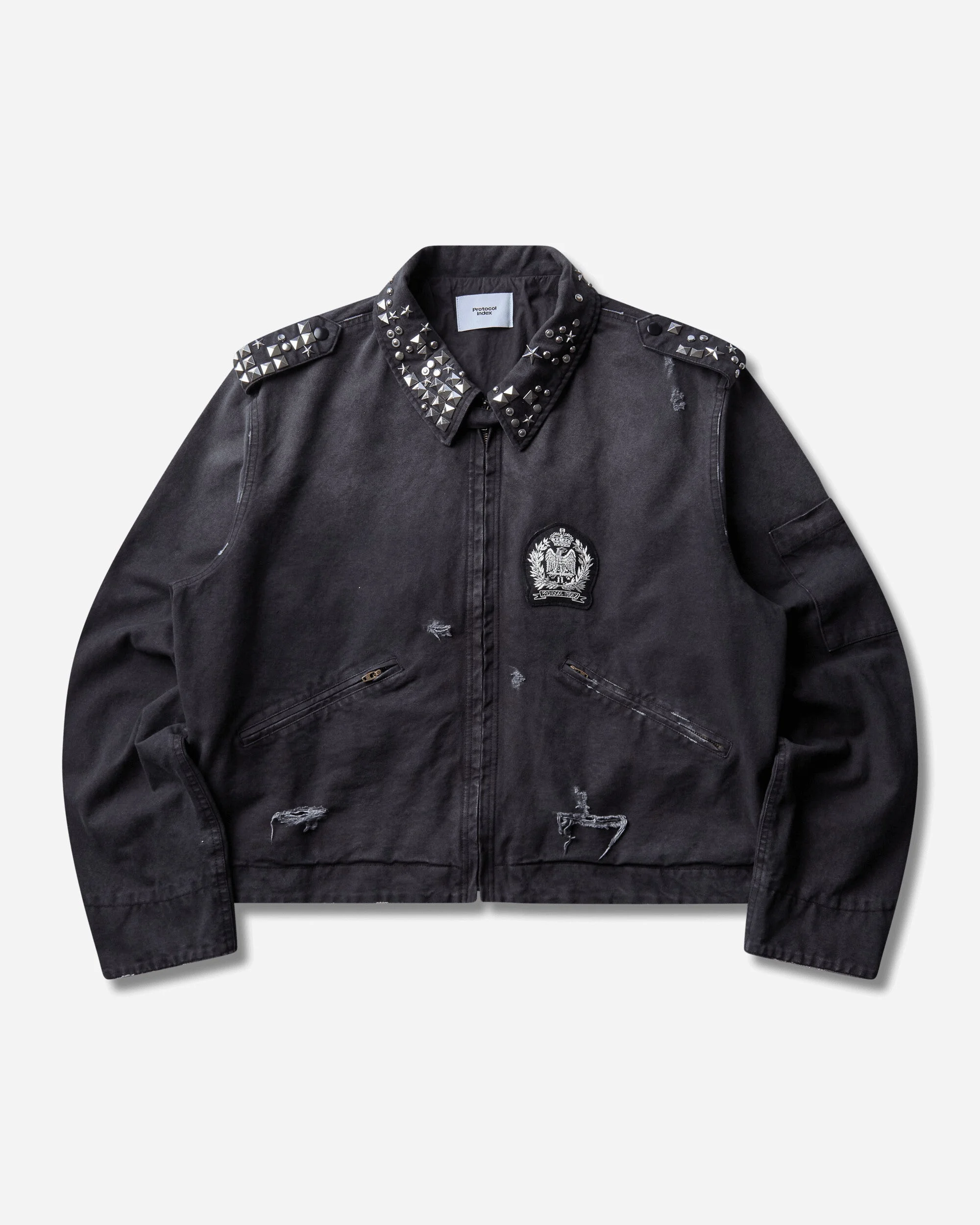 Men's Studded Work Jacket Black - 1