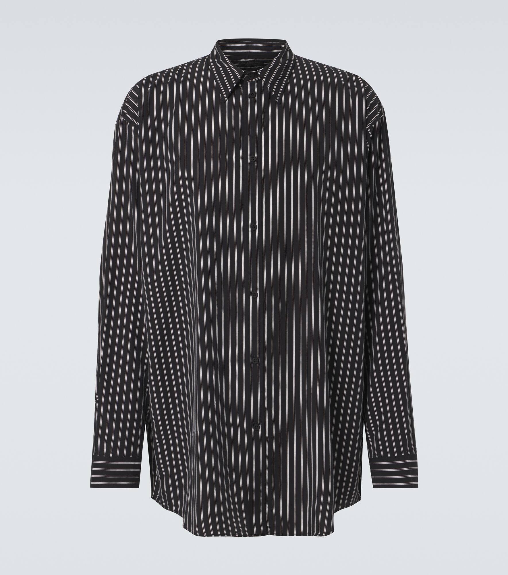 Flowing striped poplin shirt - 1