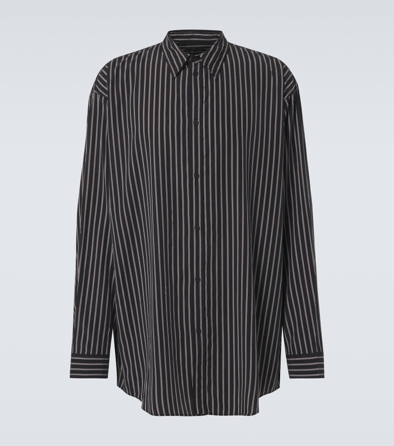 Flowing striped poplin shirt 1