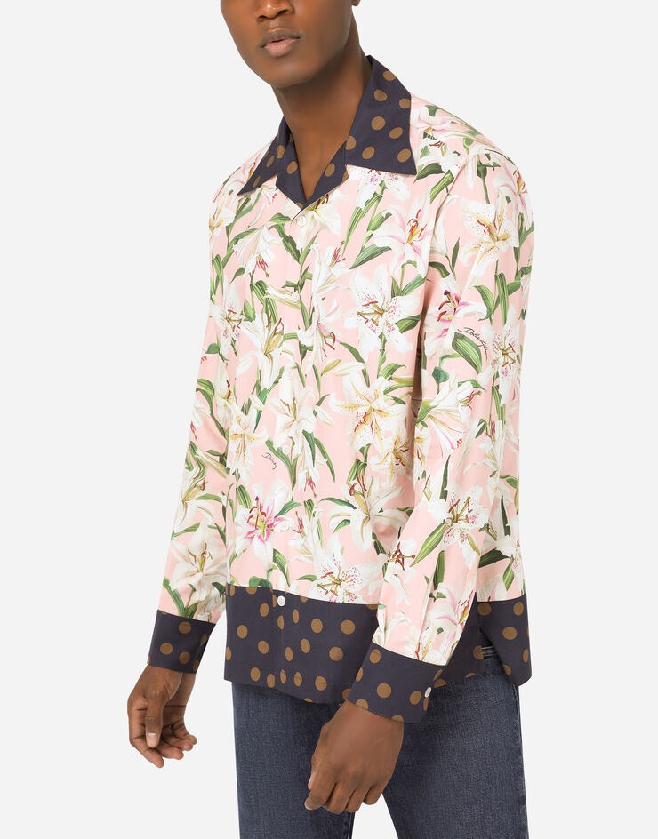 Poplin Hawaiian shirt with Flower print - 4