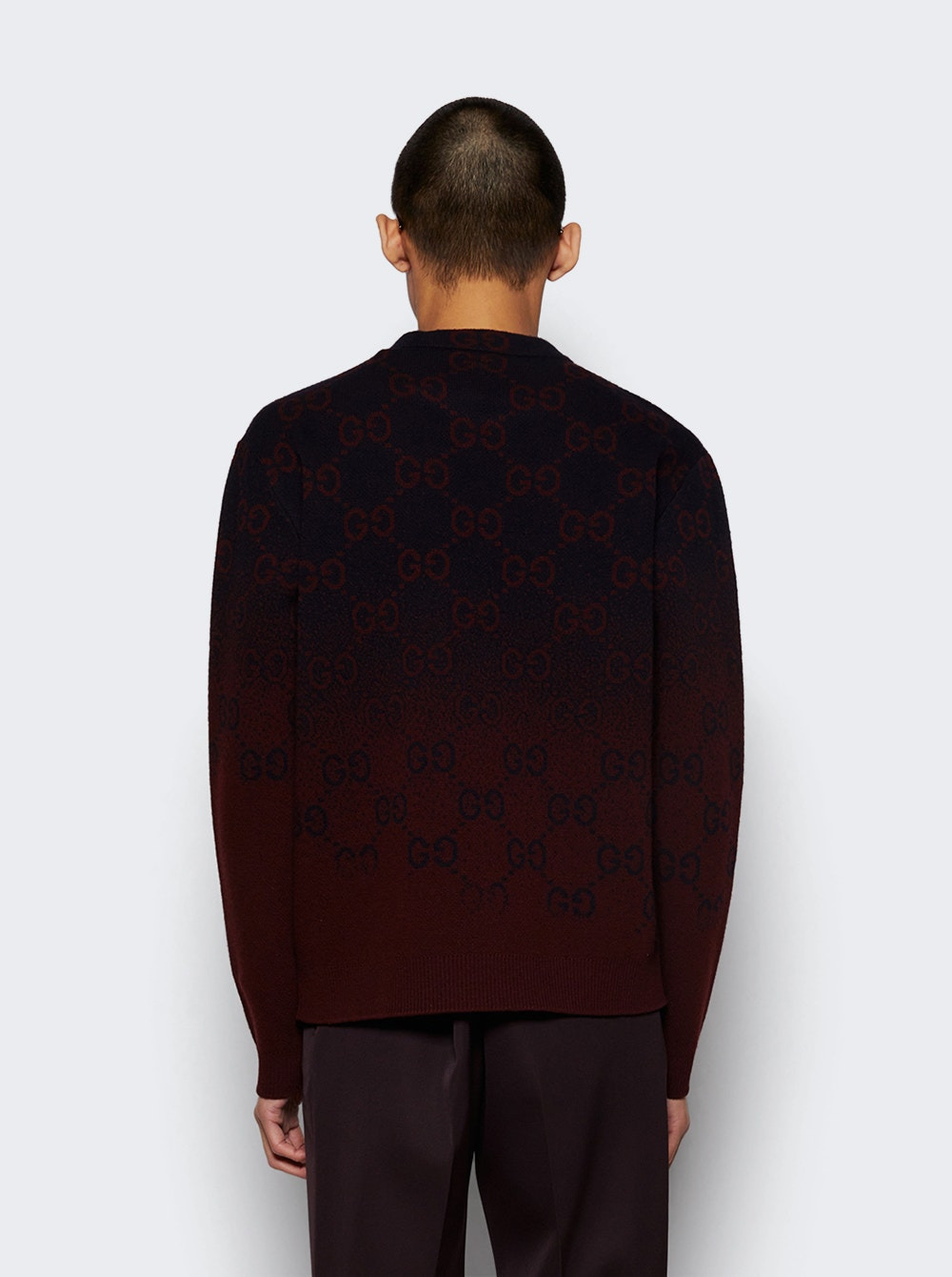 Jacquard Sweater Ink And Bordeaux - 5