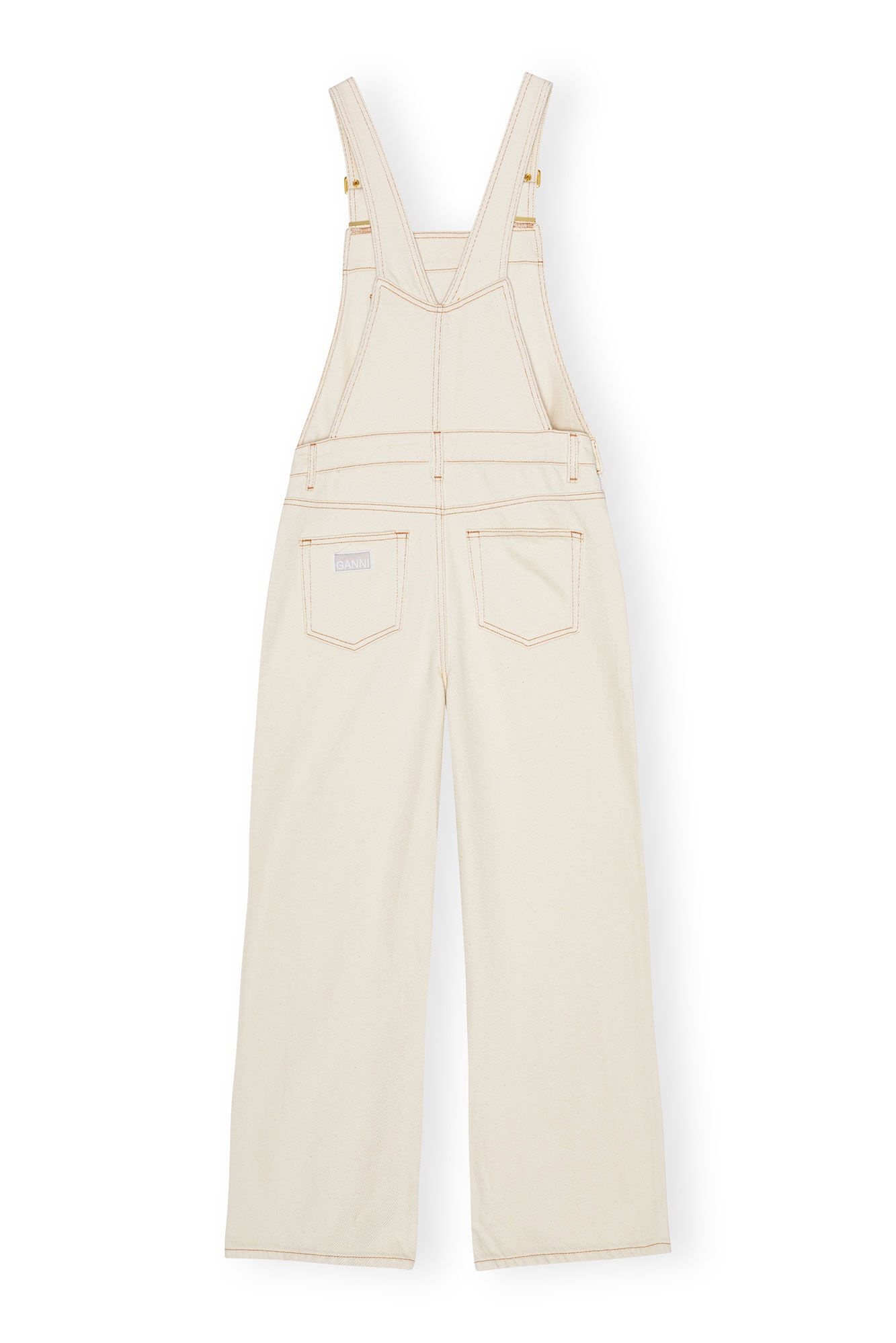 WHITE HEAVY DENIM OVERALLS - 6