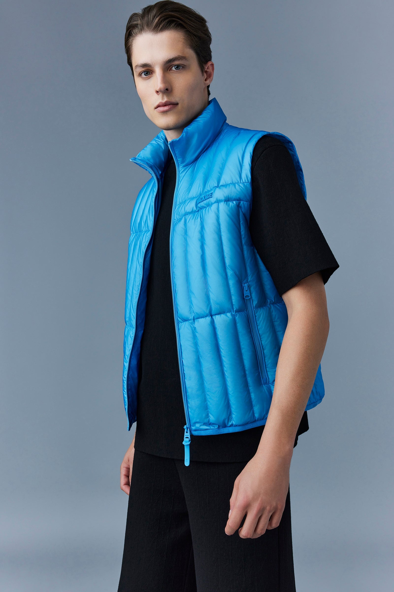 PATRICK Translucent ripstop light down vest with funnel collar - 5