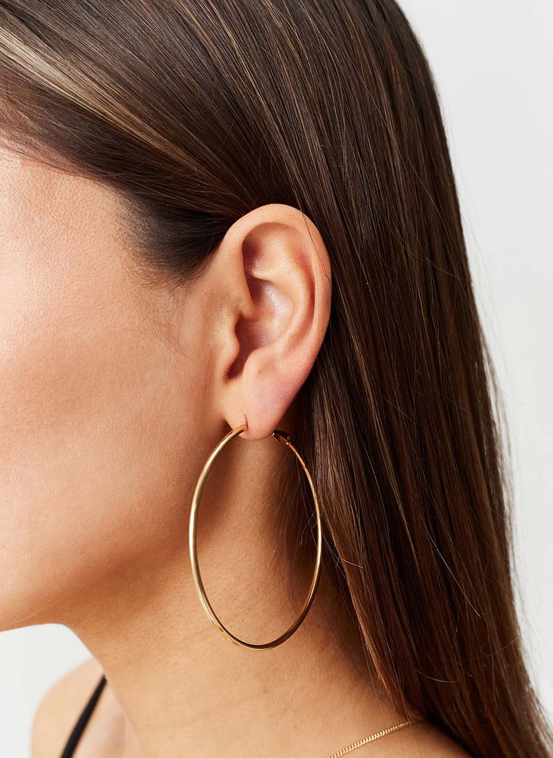 GOLD LARGE HOOP EARRINGS 3