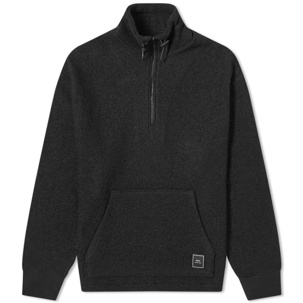 AMI Quarter Zip Patch Logo Wool Sweat - 1