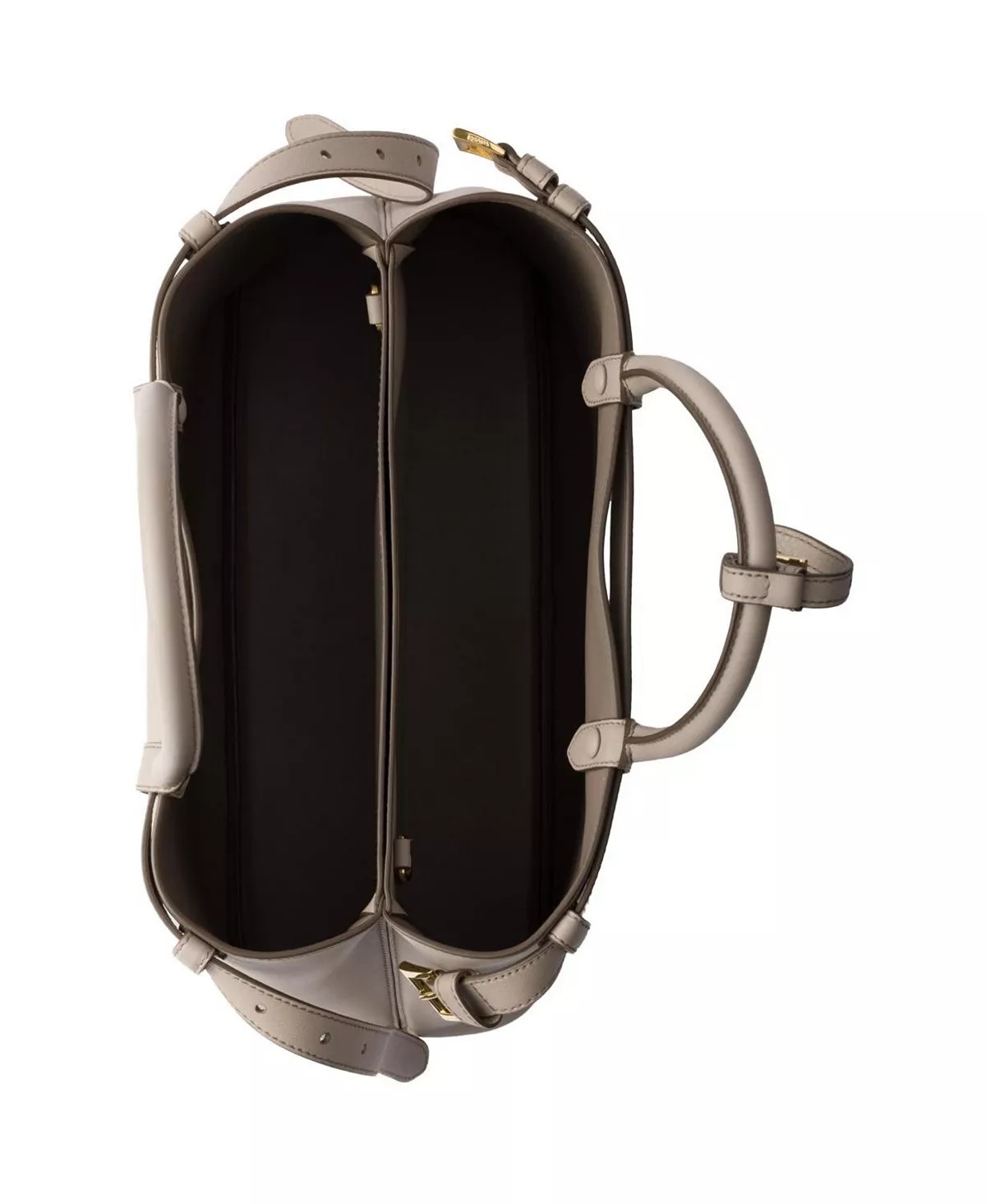 Buckle Medium Leather Handbag with Double Belt - 2