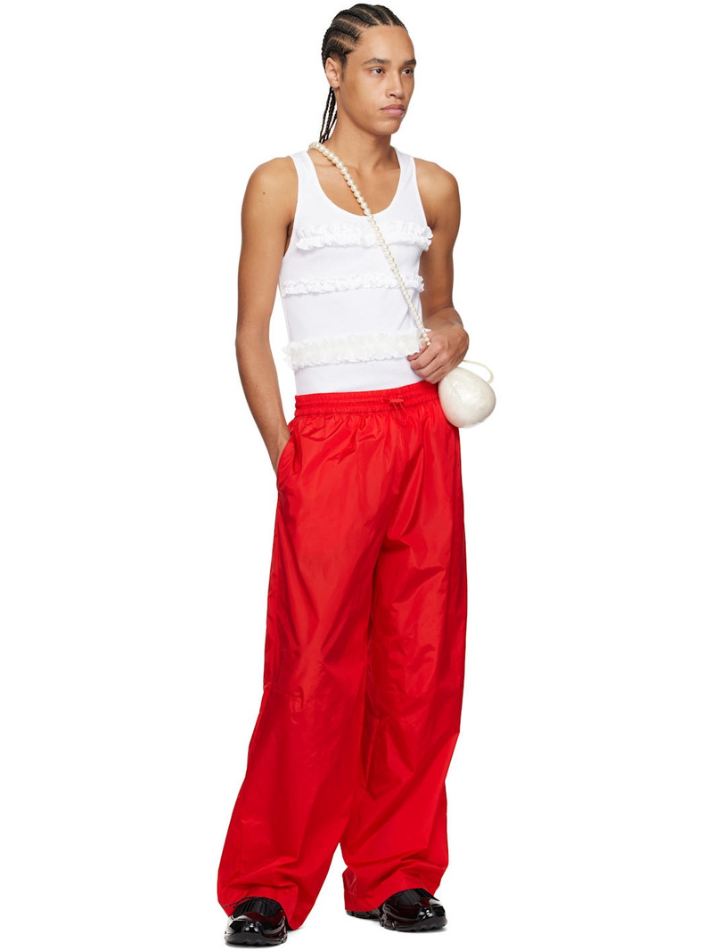 Simone Rocha Red Wide Leg Track Pants outlook