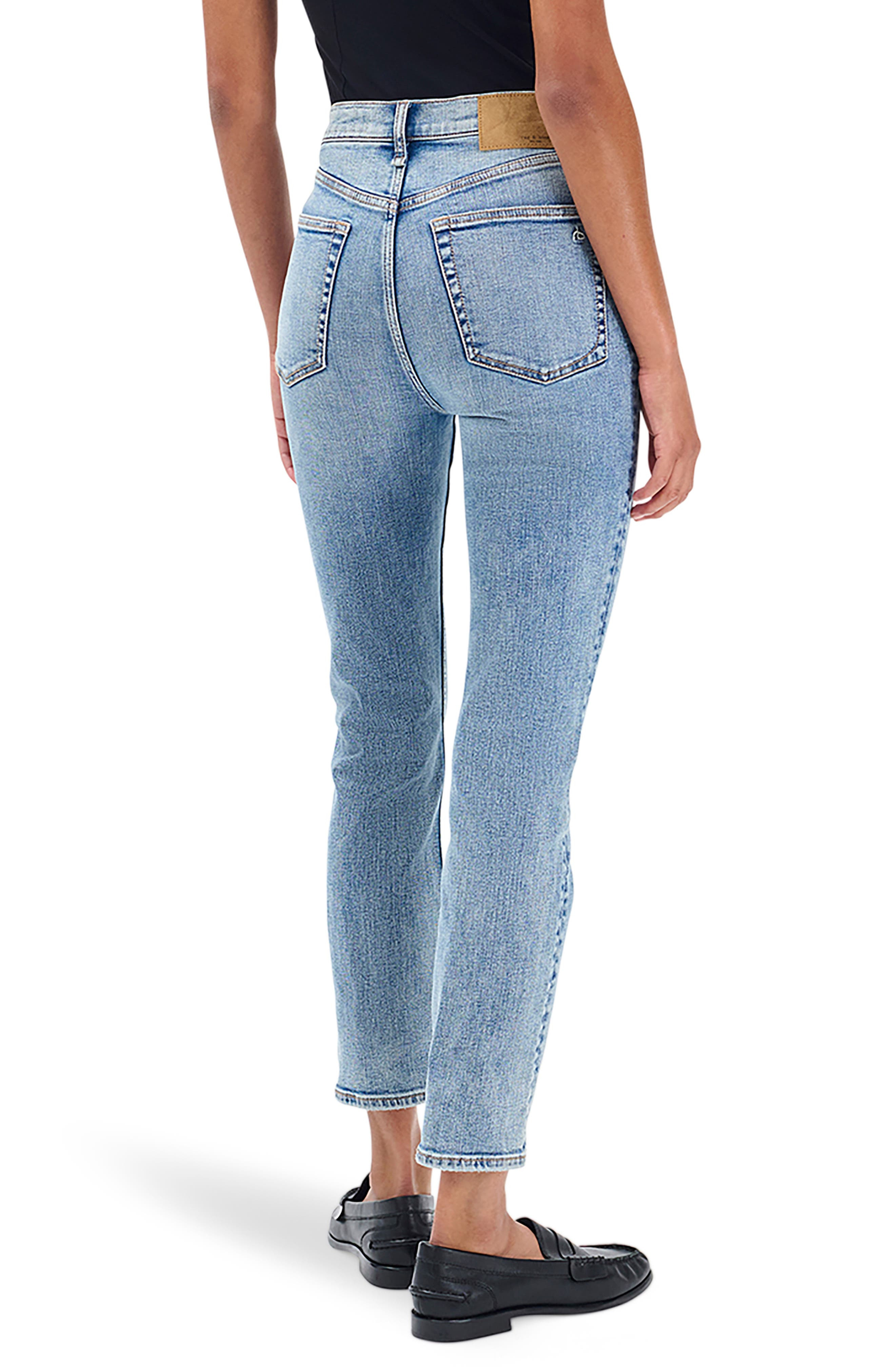 rag & bone Flexi Wren High Waist Ankle Slim Straight Leg Jeans in Nyasa at Nordstrom - 2