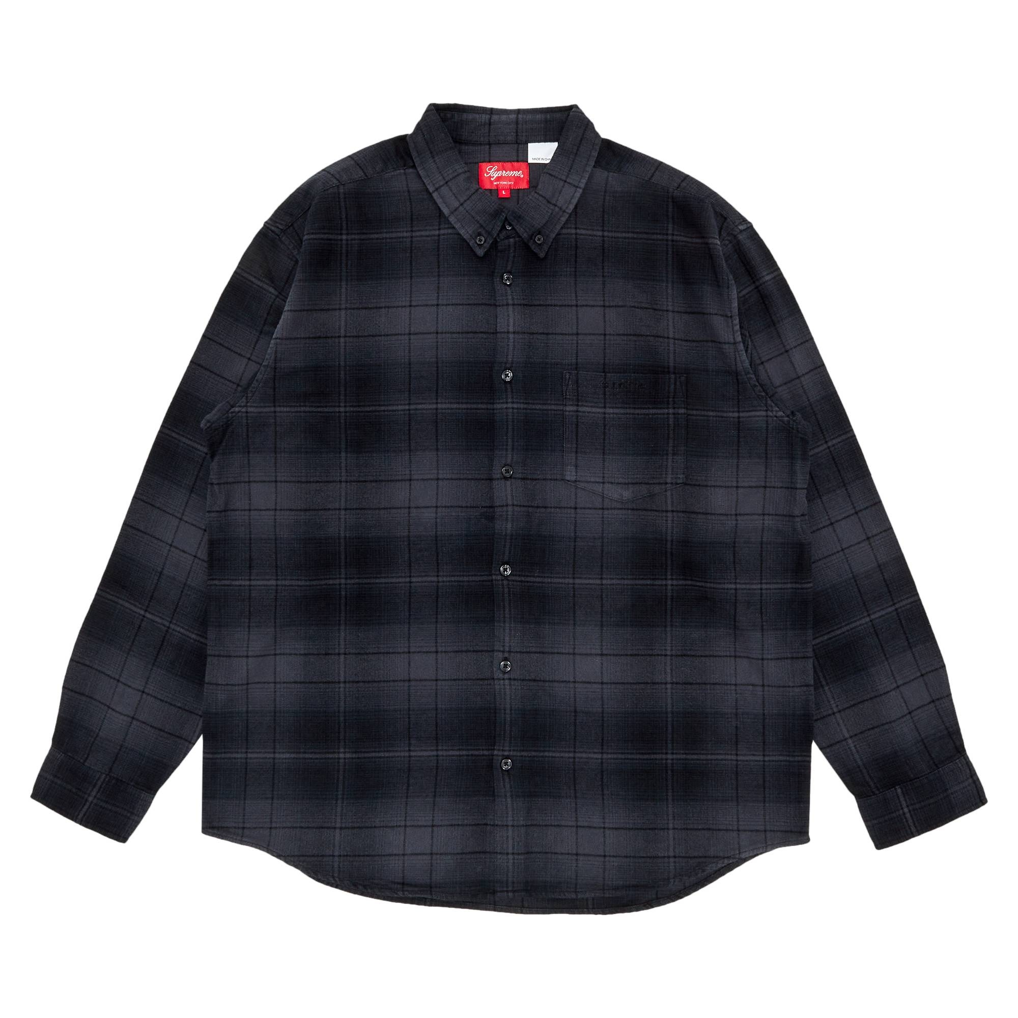 Supreme Shadow Plaid Flannel Shirt 'Black' - 1