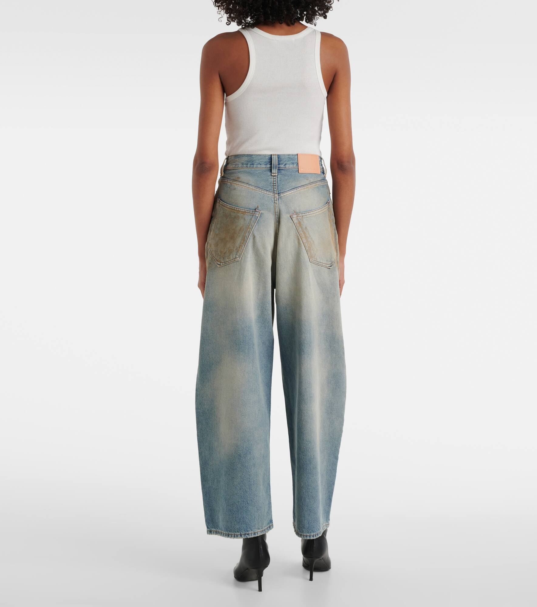 Penicillin distressed mid-rise wide-leg jeans - 3