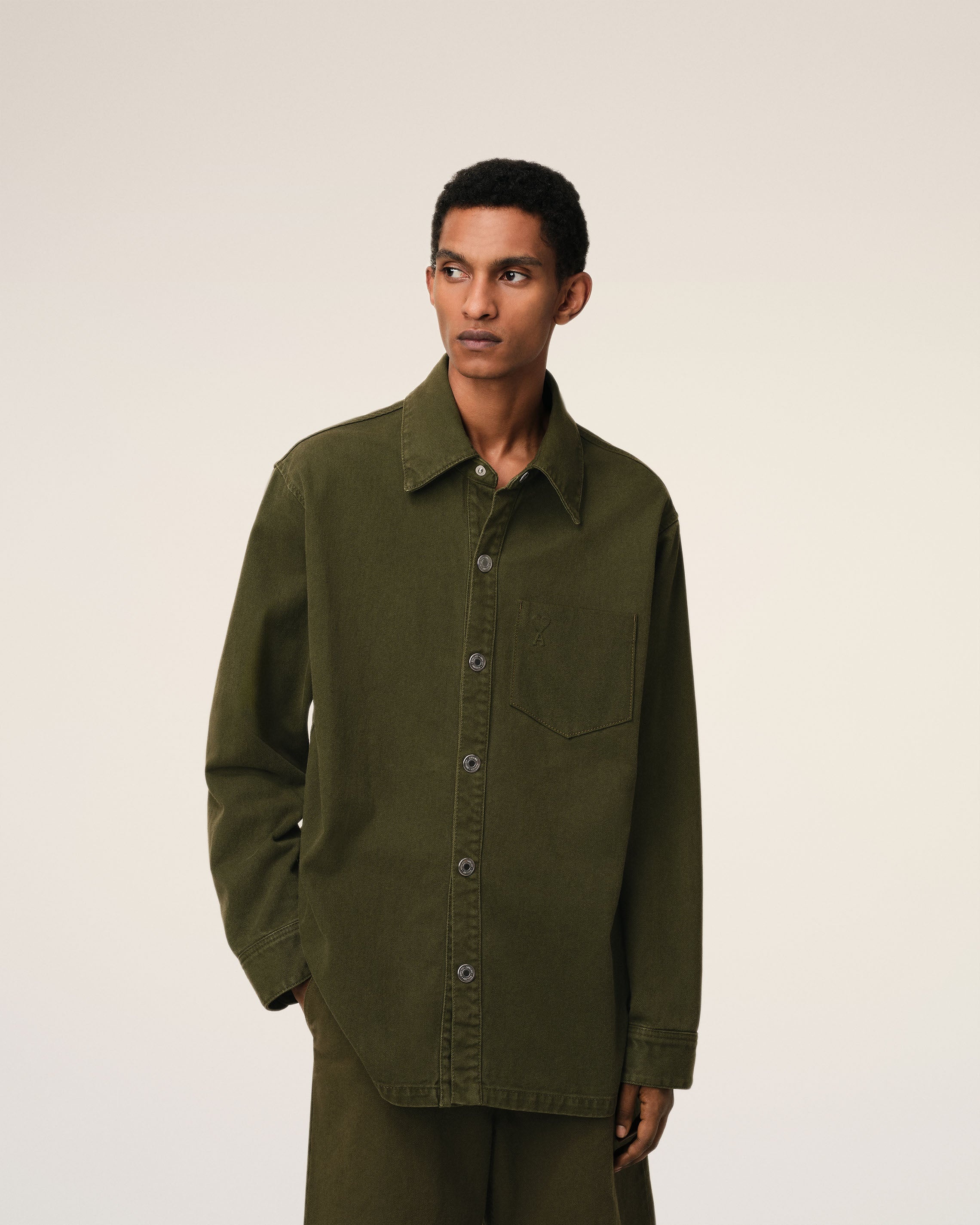 GREEN COTTON AMI DE COEUR OVERSHIRT - 3