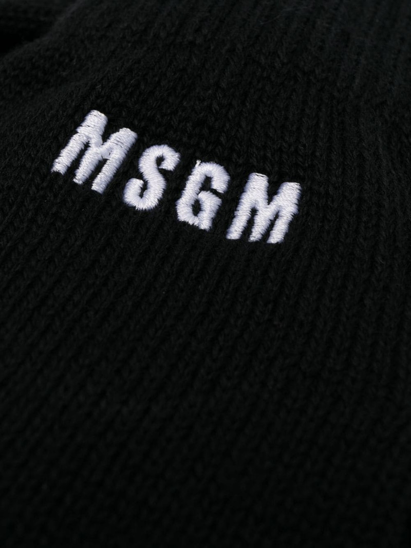 MSGM logo-embroidered knitted gloves outlook