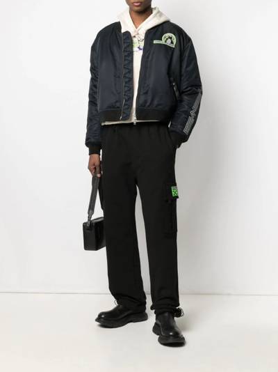 Sankuanz logo-patch bomber jacket outlook