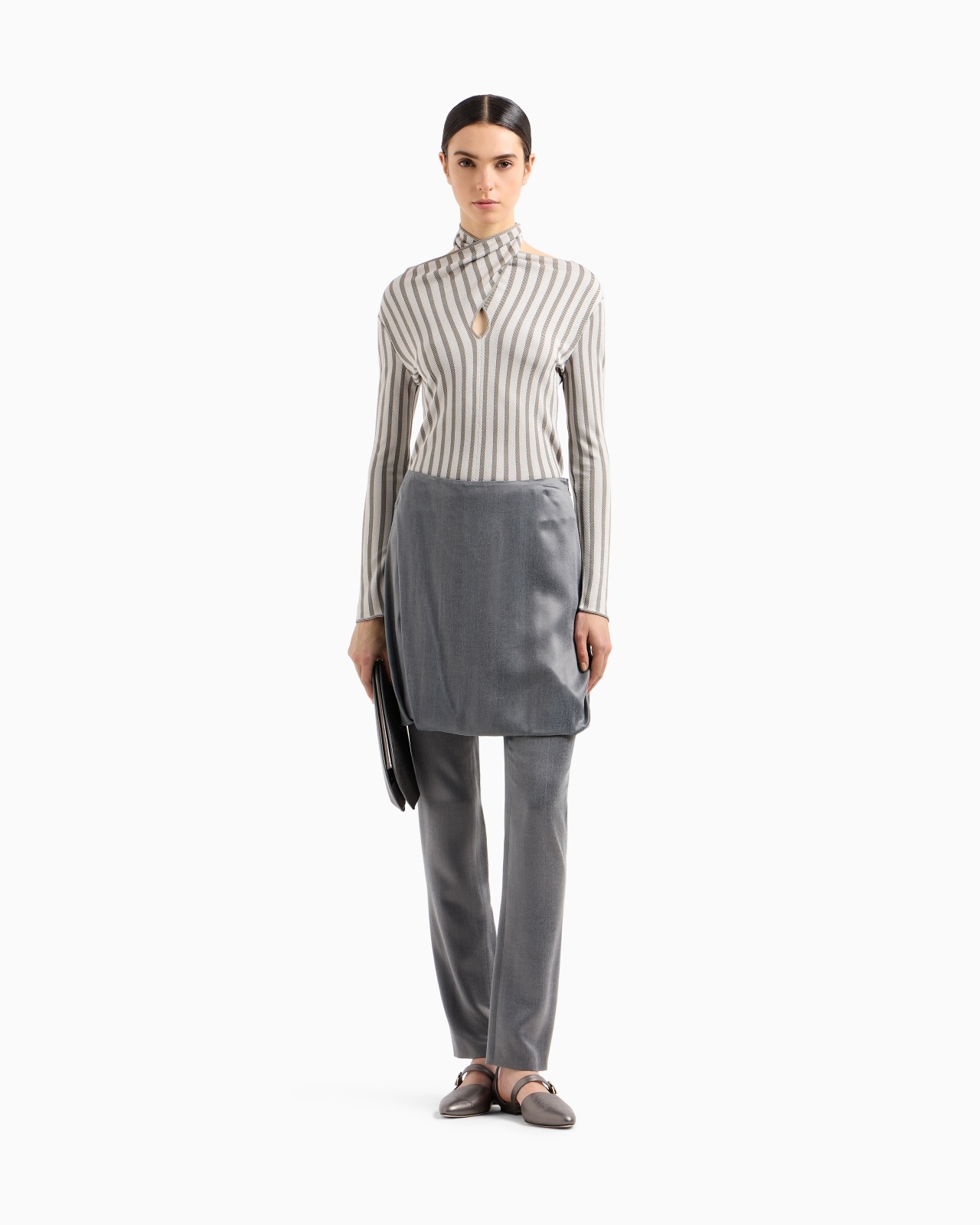 VISCOSE JUMPER WITH JACQUARD STRIPES - 2