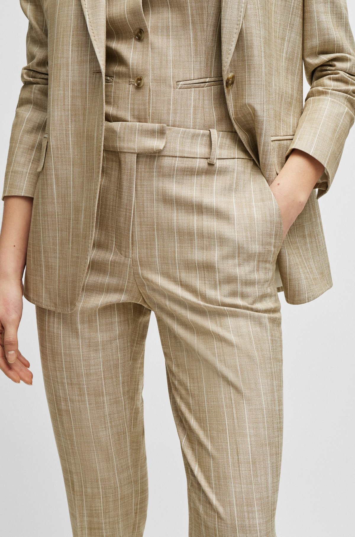 REGULAR-FIT TROUSERS WITH PINSTRIPE PATTERN - 5