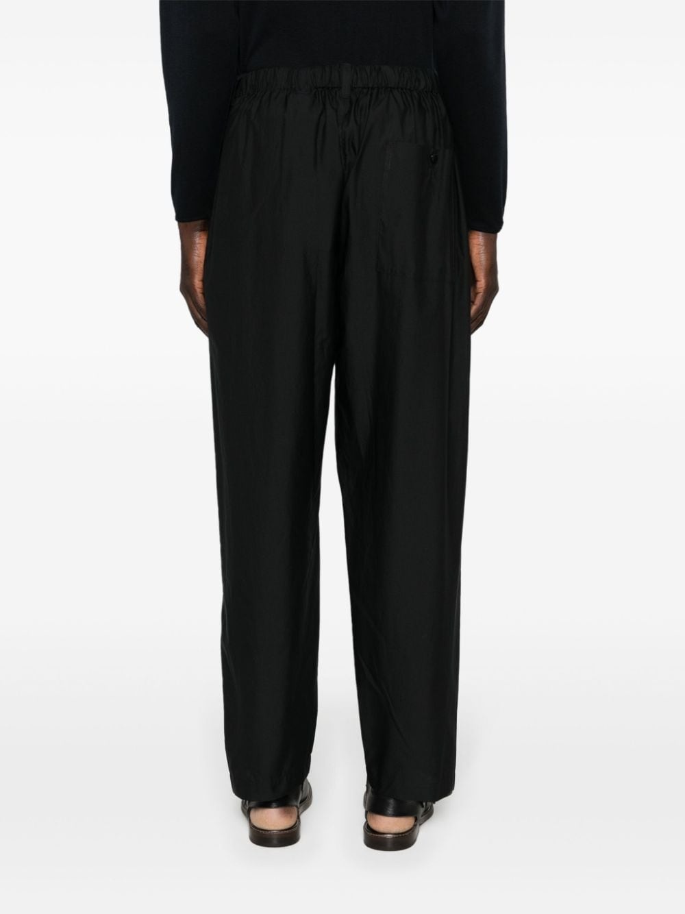 poplin straight leg trousers - 5