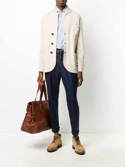 Brunello Cucinelli cropped drawstring trousers outlook