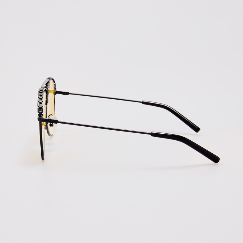 Kika Aviator Sunglasses in Yellow and Matt Black 5