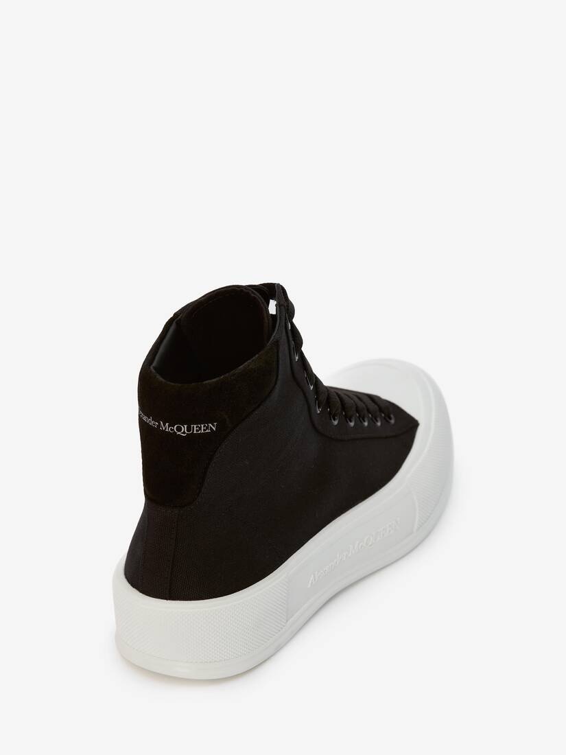 Deck Plimsoll High Top in Black - 3