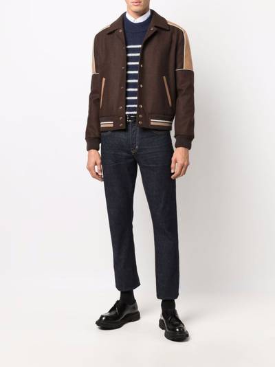 SAINT LAURENT jersey knit  varsity jacket outlook