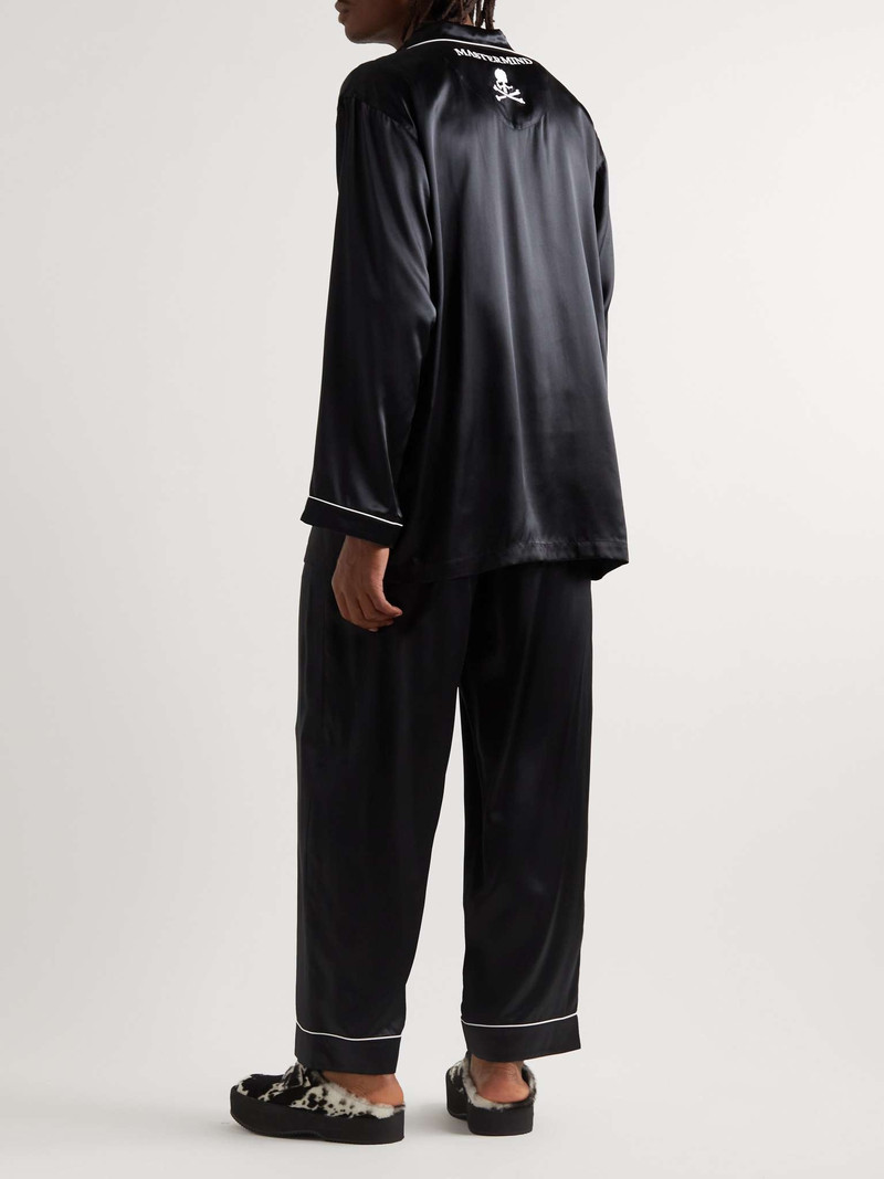 Logo-Embroidered Silk-Satin Pyjama Set 3