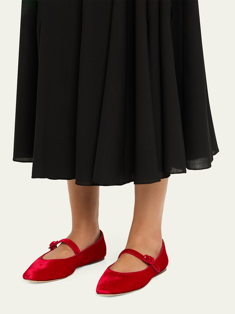 LOEFFLER RANDALL Ginger Velvet Mary Jane Ballerina Flats outlook
