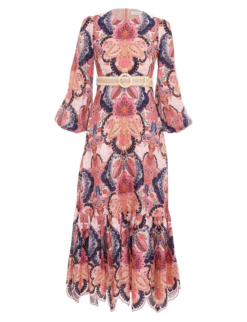 LAUREL BILLOW EMB MIDI DRESS 1