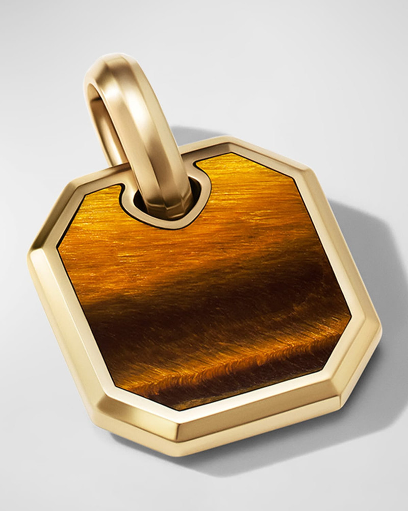 DAVID YURMAN Men's Roman Pendant with Gemstone in 18K Gold, 15mm outlook