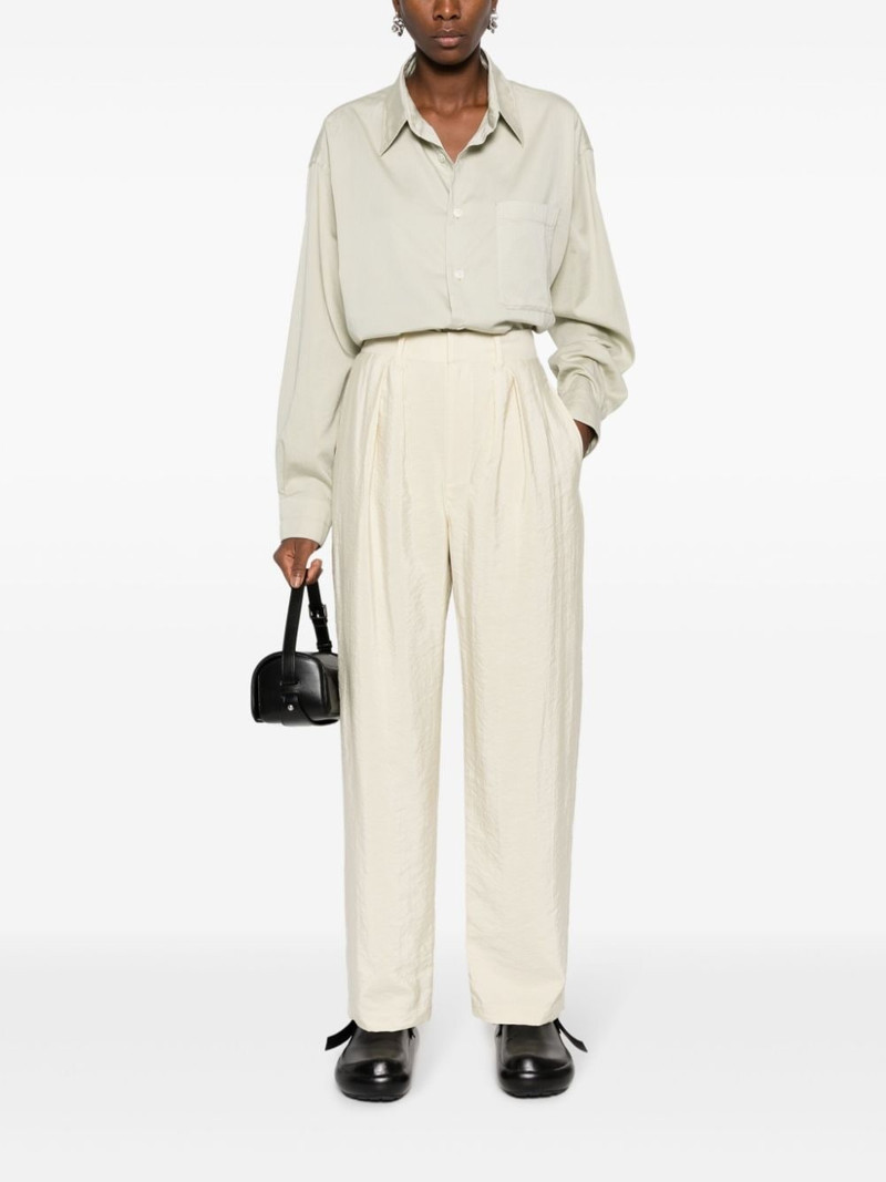 Lemaire pleated silk-blend straight-leg trousers outlook