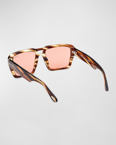 TOM FORD Men's Redford Photochromic Acetate Rectangle Sunglasses outlook