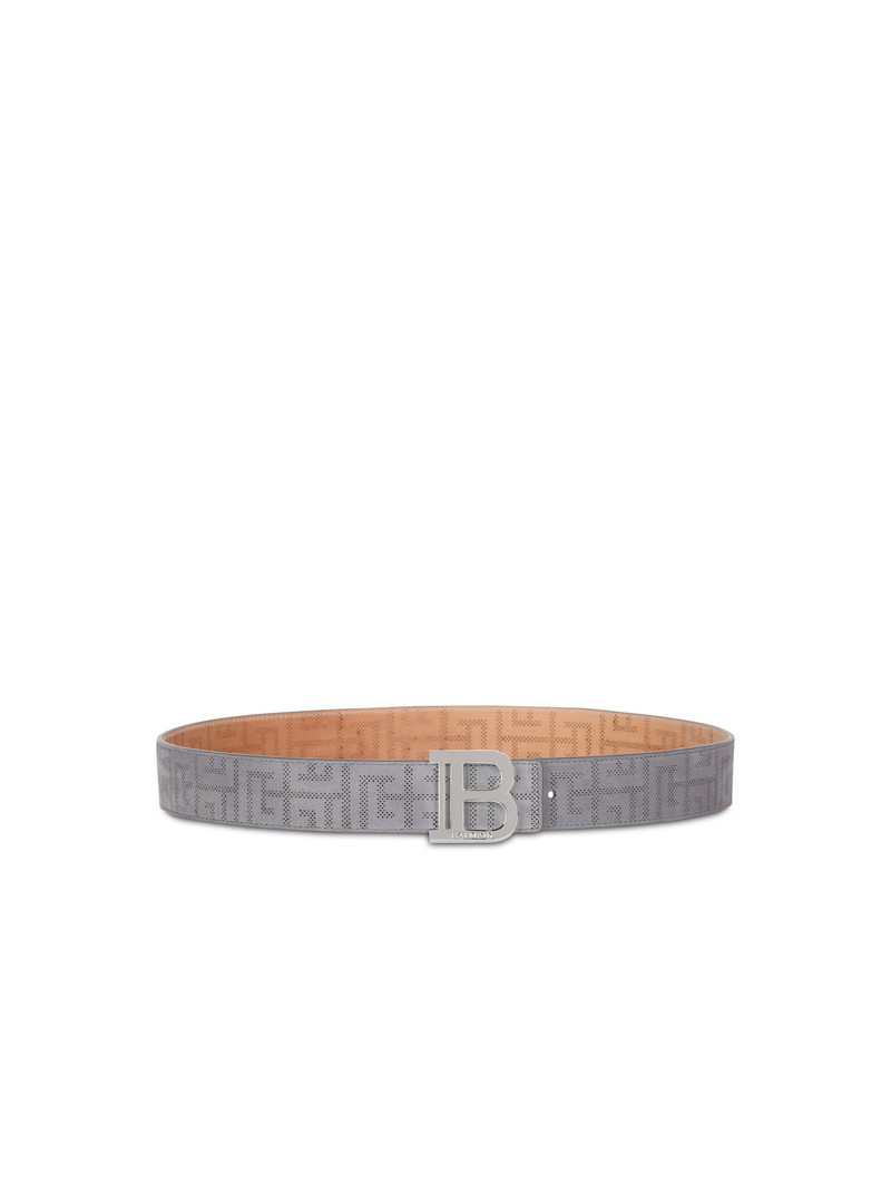 B-Belt in perforated monogrammed leather 1