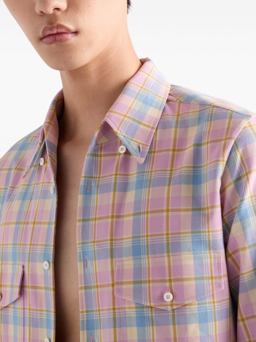 patch-pocket checked shirt - 4