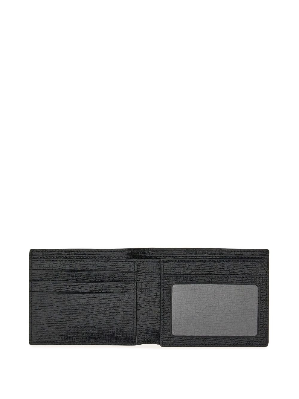 logo-plaque textured leather wallet - 4