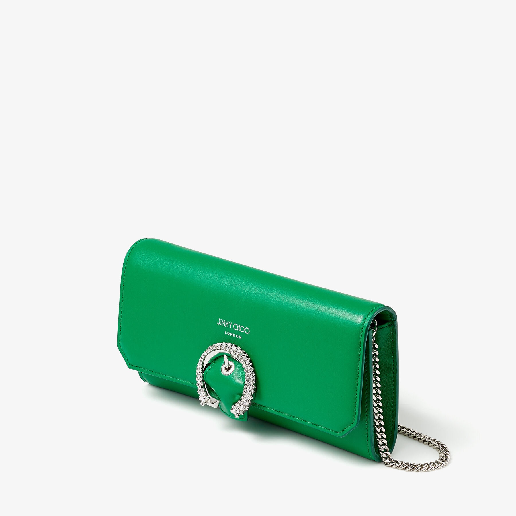 Wallet W/chain
Malachite Smooth Calf Mini Bag with Crystal Buckle - 3