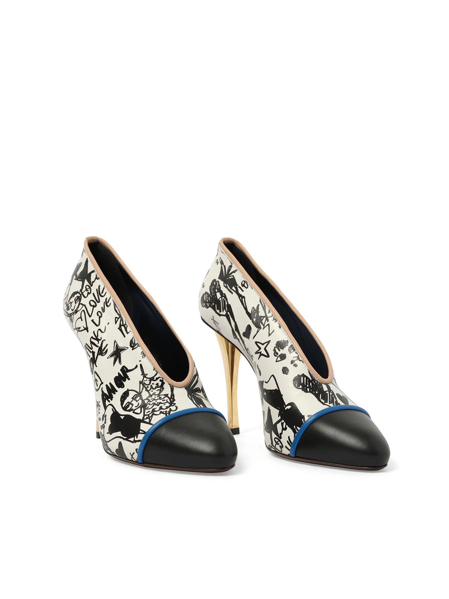 Print V Neck Pump in Multicolor - 2