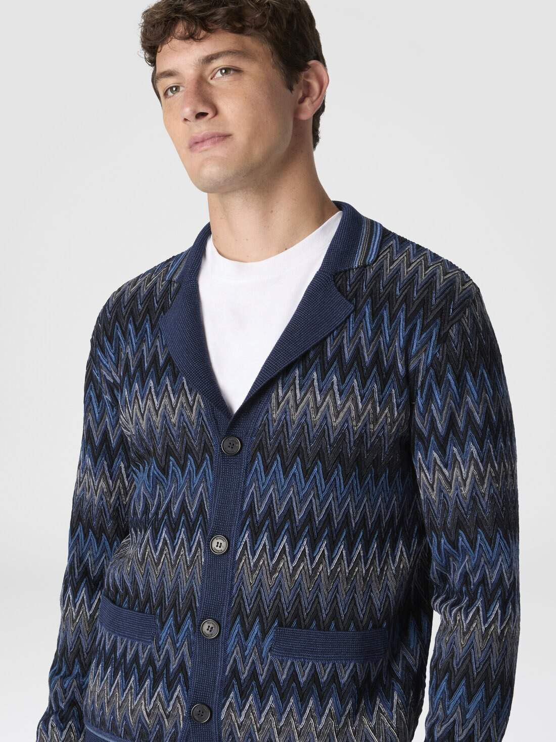 Zigzag Cardigan in Pure Wool - 4