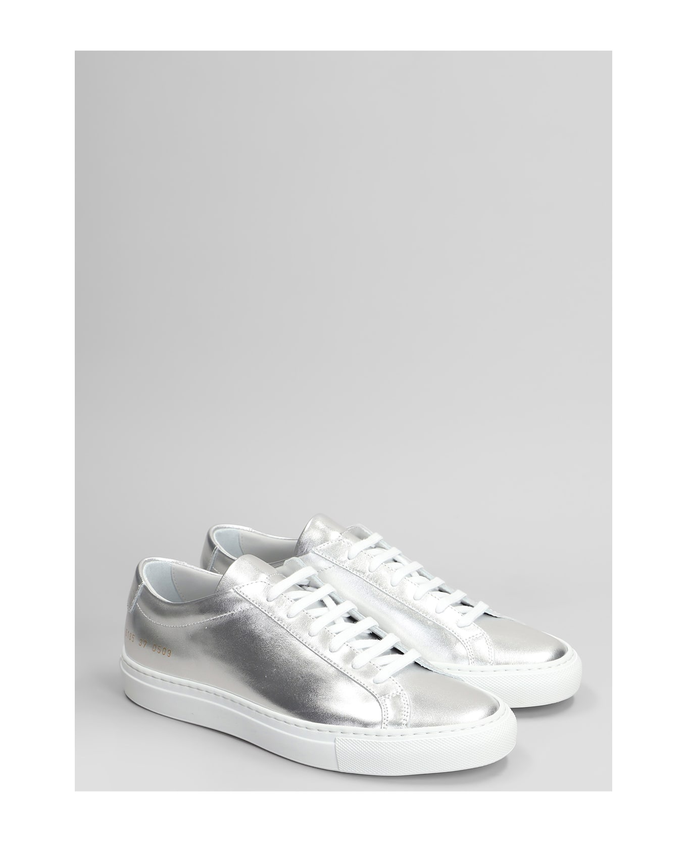 Common Projects Achilles Shiny Sneakers In Silver Leather