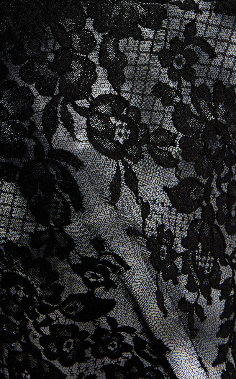 Strapless Cotton-Blend Lace Top black 5