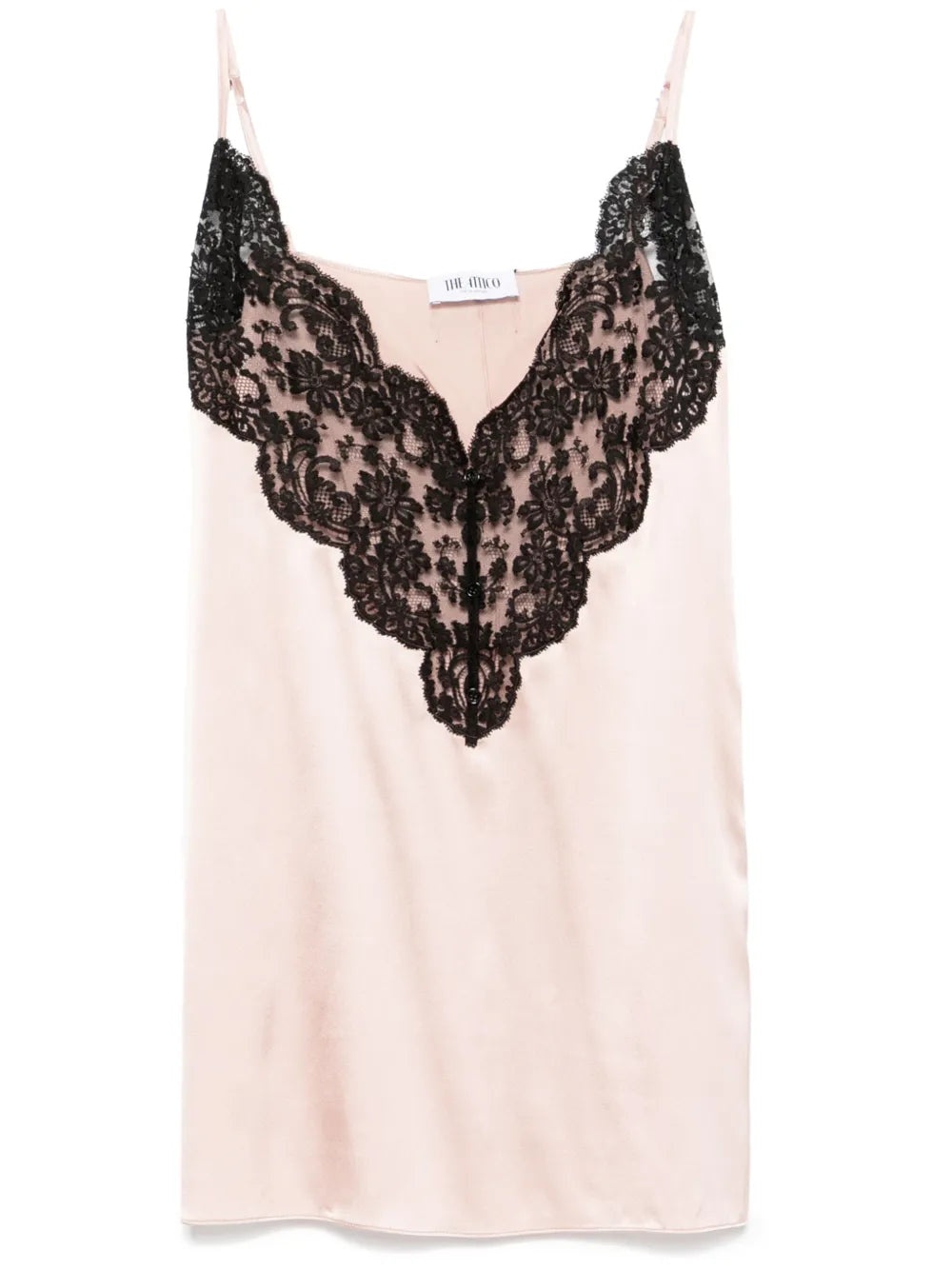 Mini Dress With Lace Inserts - 1